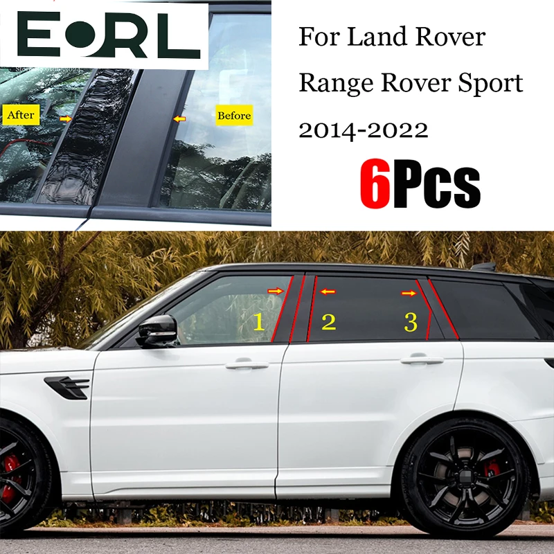 For Land Rover Range Rover Sport L494 2014 - 2022 Car Middle Column PC Window Trim Decoration B C Pillar Strip Protective Cover