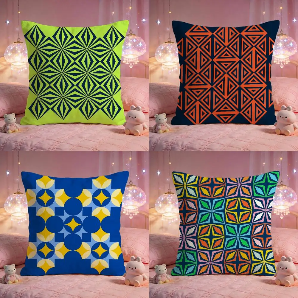 Retro Diamond Quatrefoil Cushion Cover Premium Comfort Reversible Pillow Cove -Two in One Design for Any Room & Car Interior