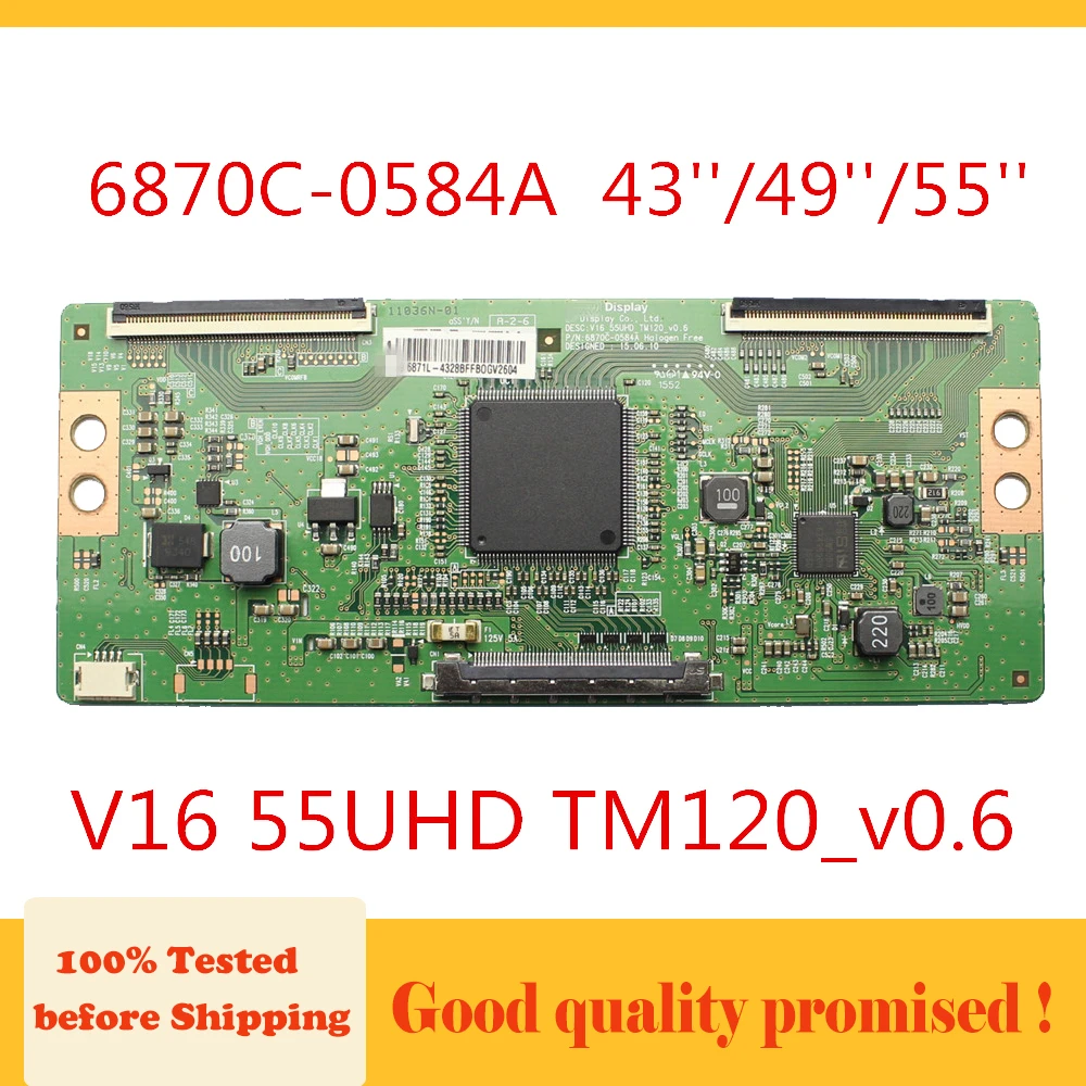 Tcon Board 6870C-0584A for 43''/49''/55'' TV V16 55UHD TM120_v0.6 for TV Original T-con Card 6870C 0584A T Con Board