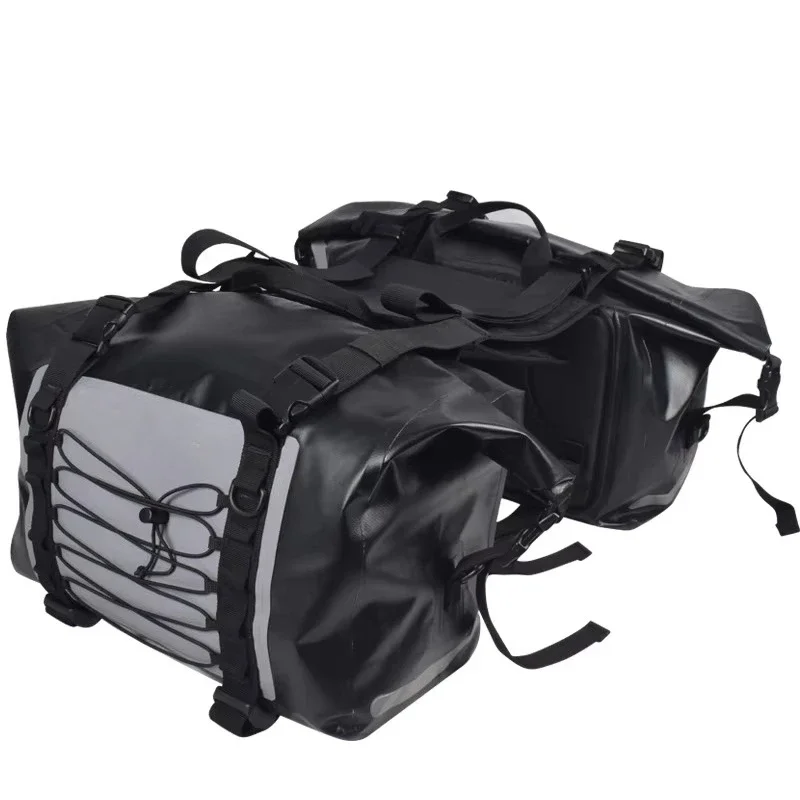 50L PVC tarp motorcycle side bag crocodile pattern motorcycle helmet travel duffel bag saddle bag waterproof