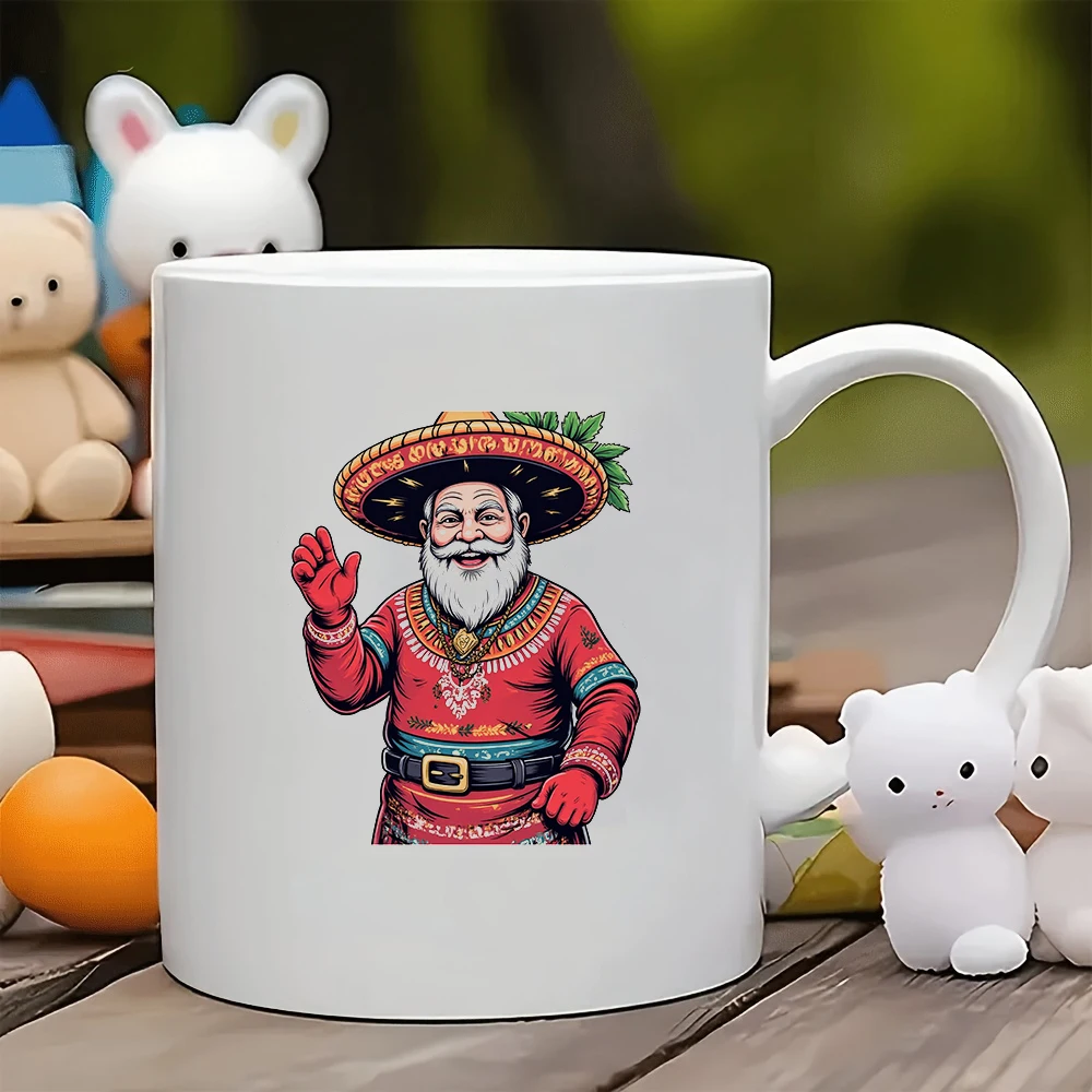 

11oz Cup + Mexican Style Illustration + Cartoon Character Design + Christmas Gift - Kids Water Cup Family Office Coffee Cup