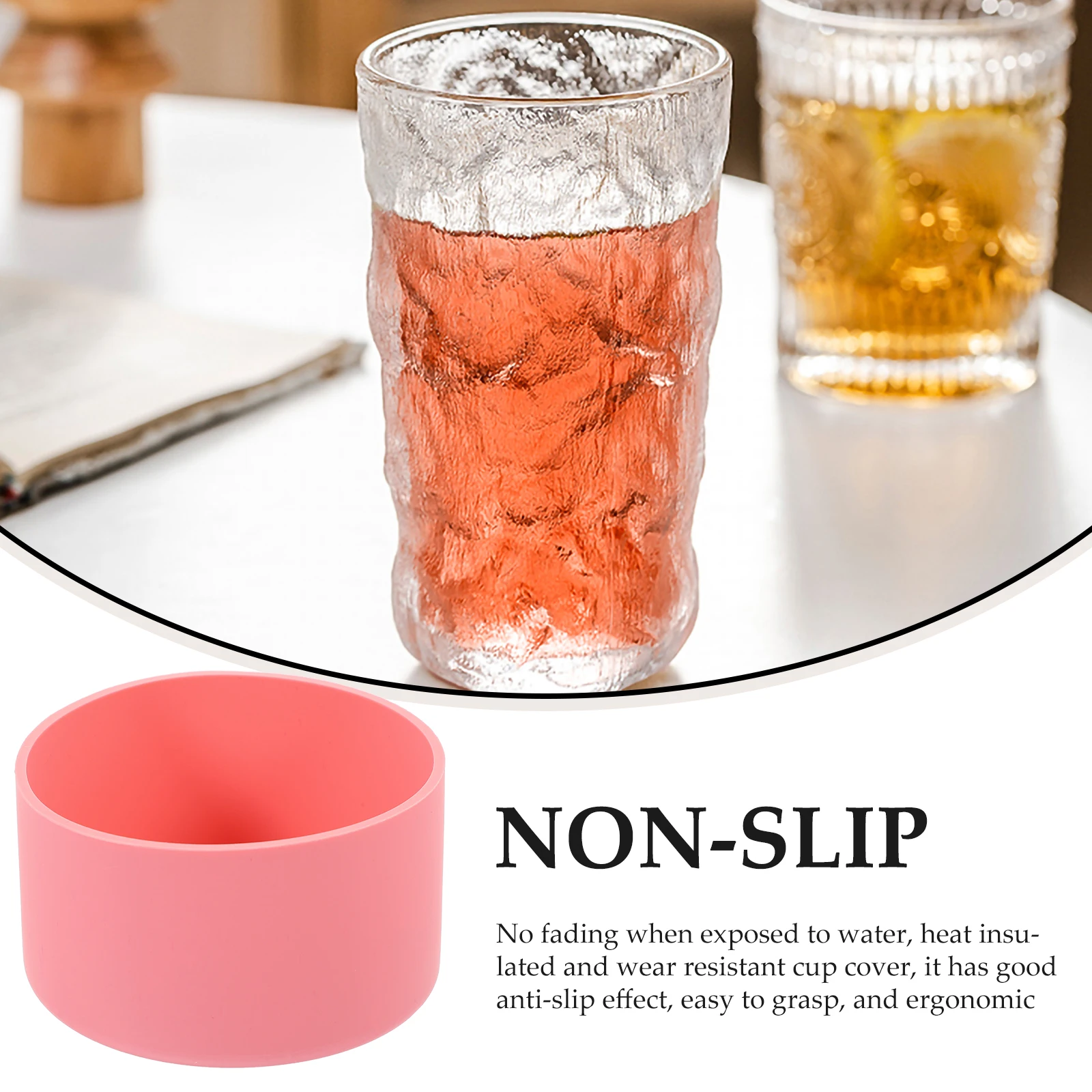 

2 Pcs Glass Cup Anti-slip Cover Bottom Sleeve Silicone Water Bottle Protector Sleeve/silicone Silica Gel