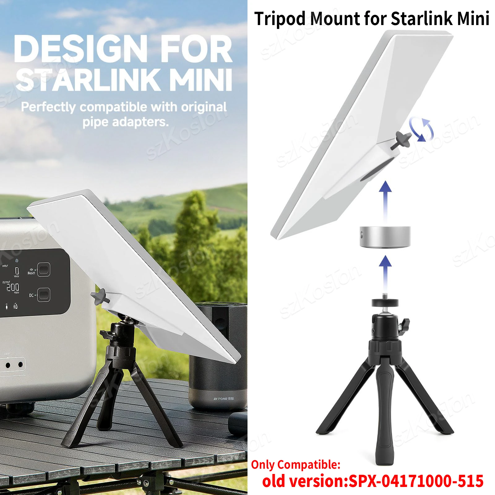Portable Tripod Mount for Starlink Mini Old Version Adjustable Quick installation Outdoor Traveling Tripod for RV Yacht Camper