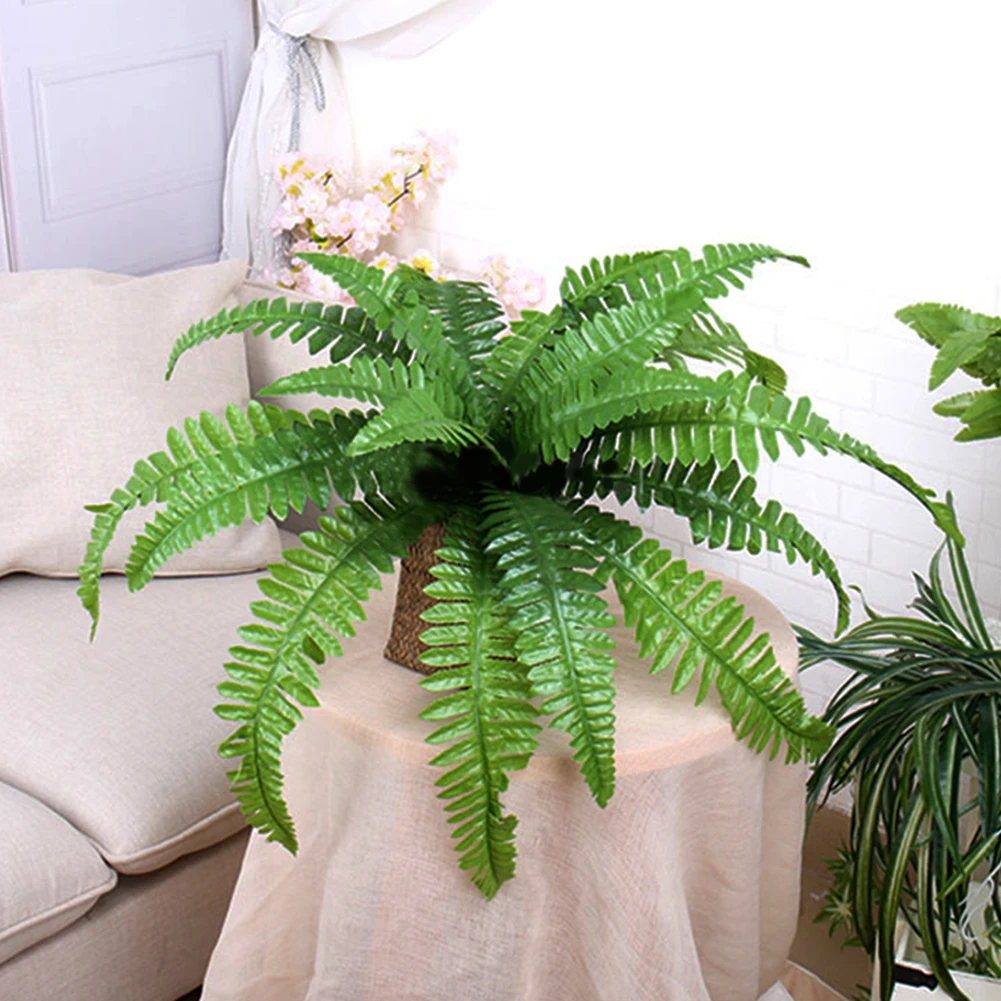 2 szt. sztucznych paproci, sztuczny krzew paprociowy, 20 liści na każdy bukiet, sztuczne liście trawy, realistyczne rośliny do dekoracji biura i ogrodu