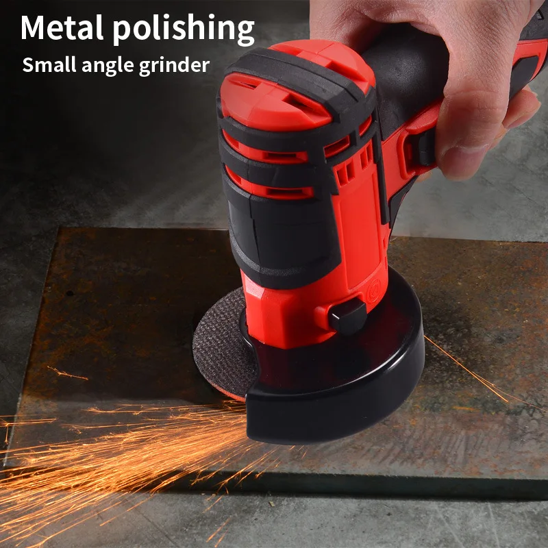 Mini Angle Grinder Rechargeable Cordless Cutting Machine 16.8V Electric Hand Grinder Polishing Machine Grinding Tools 9000RPM