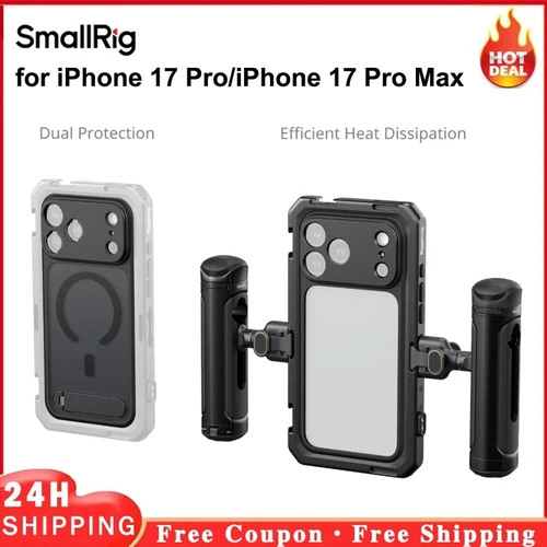 Kit de jaula SmallRig para iPhone 17 Pro/iPhone 17 Pro Max, jaula básica, jaula insignia, kit de jaula para teléfono portátil dual móvil, 5540/5541