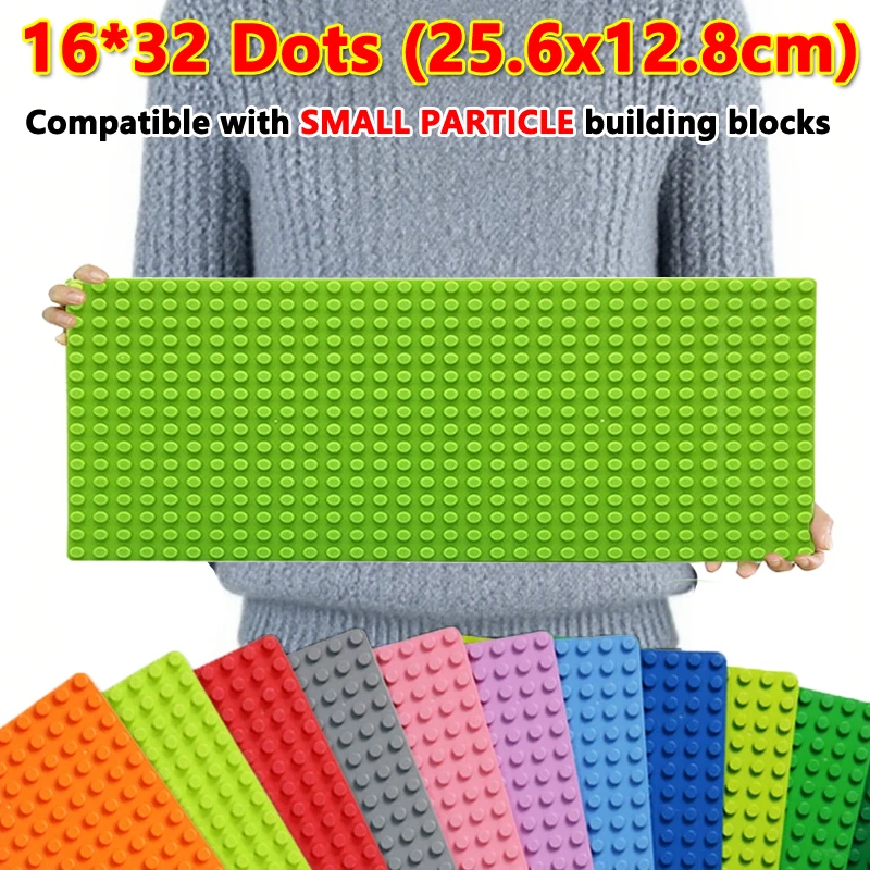

16*32 Dots Classic Building Blocks Base Plate Children's DIY Assembled Building Blocks Wall Baseplate Compatible Small Particle
