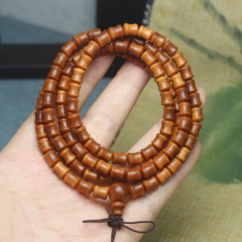 

Factory Wholesale Cypress High Oil Bamboo Bracelet High Light Transmission Crafts Crafts Rosary Bracelet