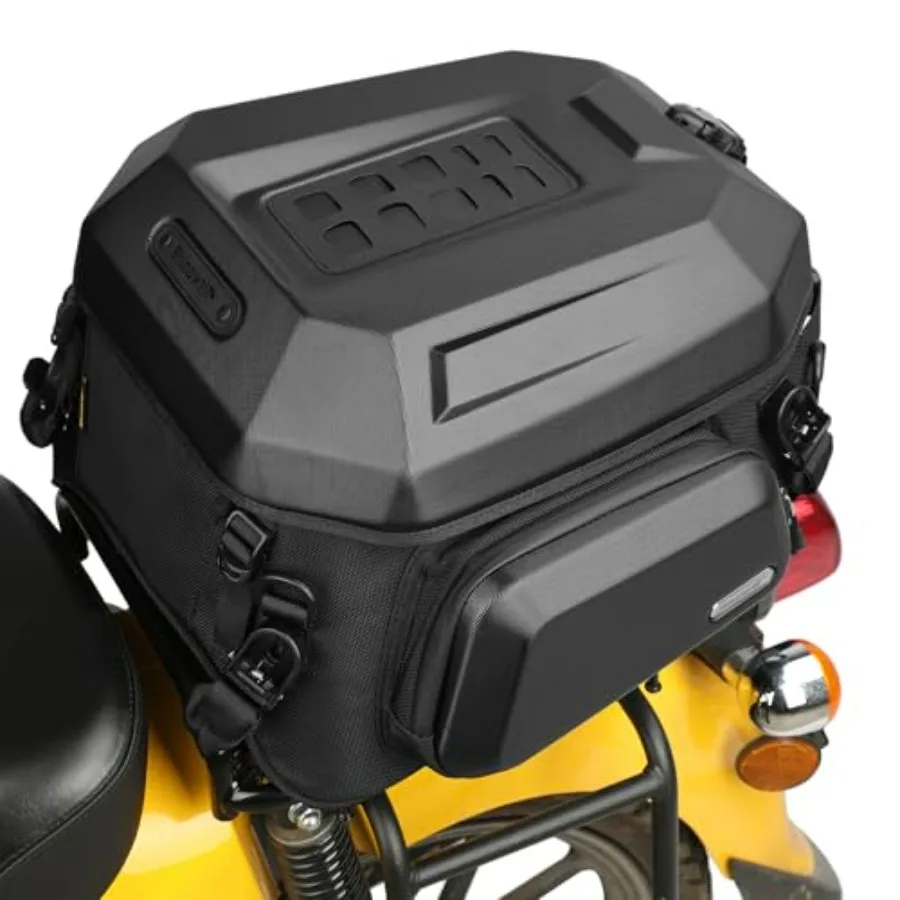 

Motorcycle Tail Bag Travel Luggage Expandable 23L-35L Waterproof All Weather Trunk Rack Bag with Sissy Bar Straps New Upgrade