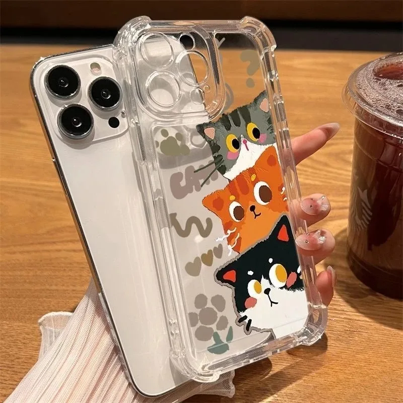 

Cute Graffiti Style Cat Phone Case For Realme 15T 15 14 Lite 13 Pro Plus 12 11 14X 12X 12 11X Pro Plus 5G 4G Cartoon Soft Cover