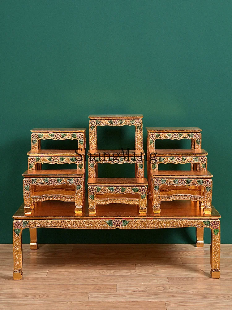 CLhousehold niche offering Taiwan incense case table eight-piece set, middle hall Chinese Buddhist platform