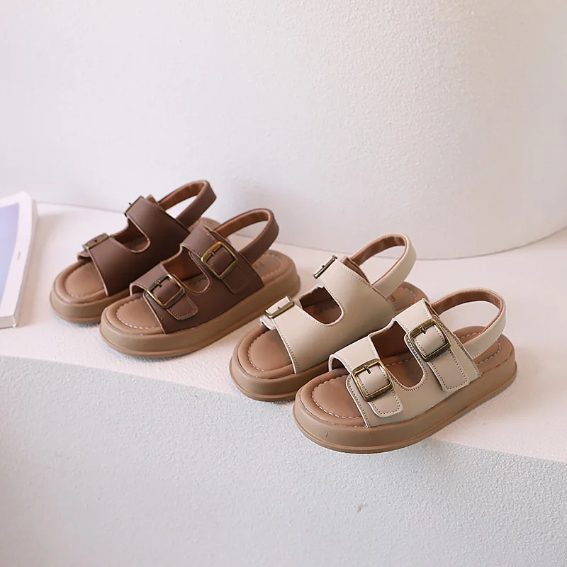 Slides Slingback Soft Bottom Beige Girls Sandal Platform Sandals lassic Brown Boys Sandals Summer Sea Holiday Shoes