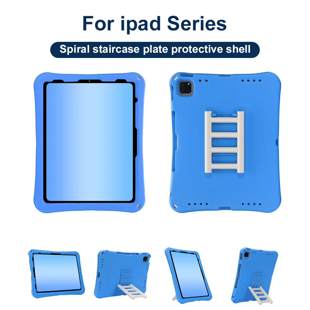 EVA Kids Case For iPad Pro 11 Air 11 2024 2025 Air 5 4 Mini 7 6 5 4 3 iPad 11 10 9 8 7 Stair Brackets Cartoon Shockproof Cover