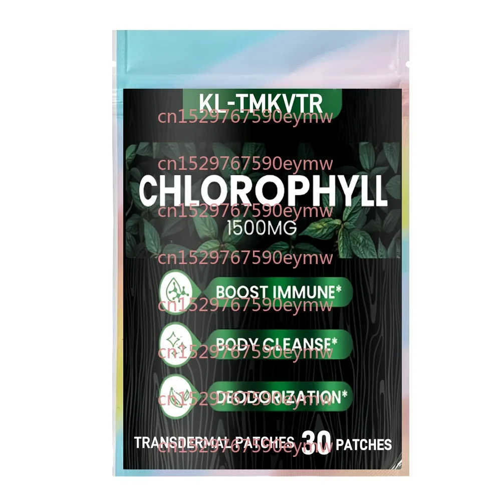 30 Patches Chlorophyll Transdermal Patches Concentrated Natural Energy Boost for Body Deodorizing, Internal Cleanse, Skin Health