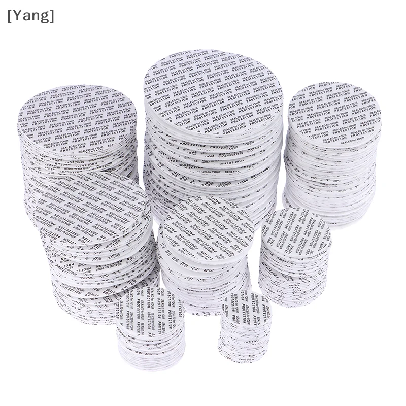 200Pcs Self-adhesive Foam Pressure Sensitive Seal Cap 20MM-82MM Lining Tamper Resistant Seals Liner For Cosmetic Jar Bottle Pot