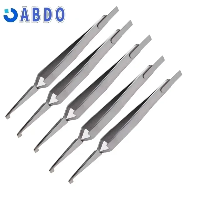 Dental Bracket Tweezers Holder Dentist Instrument Stainless Steel Serrated Orthodontic Tweezers Plier for Teeth Care Tools 5pcs