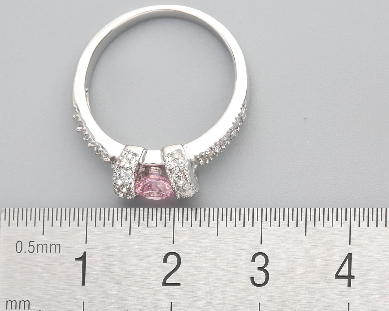 5*5mm Pink Kunzite6  925 Sterling Silver Ring Q1109-F