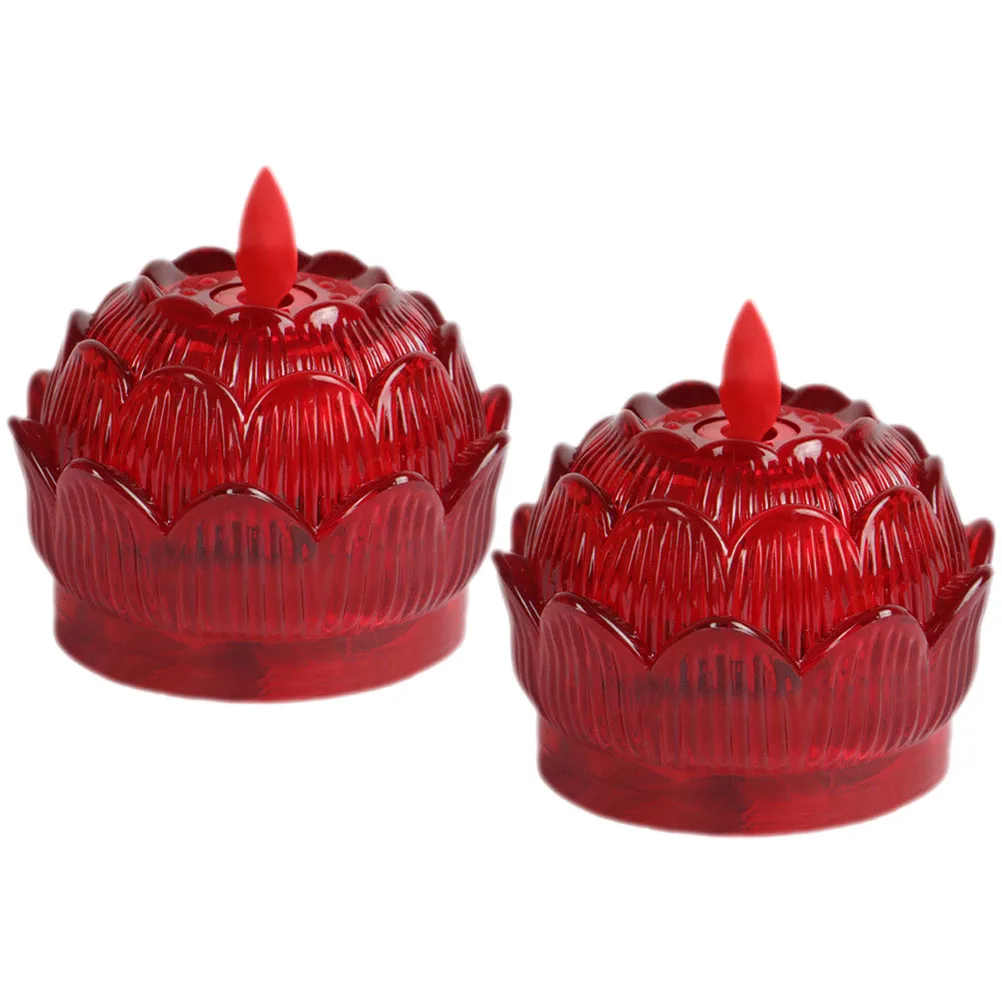 

2pcs LED Lights Flameless Electric Candles Decorative Warm Glow Wedding Party Home Operated Compact Size