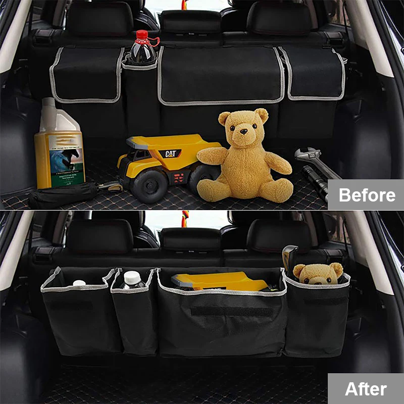 Car Trunk Organizer Hanging Backseat Storage Bag Waterproof Oxford Collapsible Cargo Bag for SUV Sedan Truck