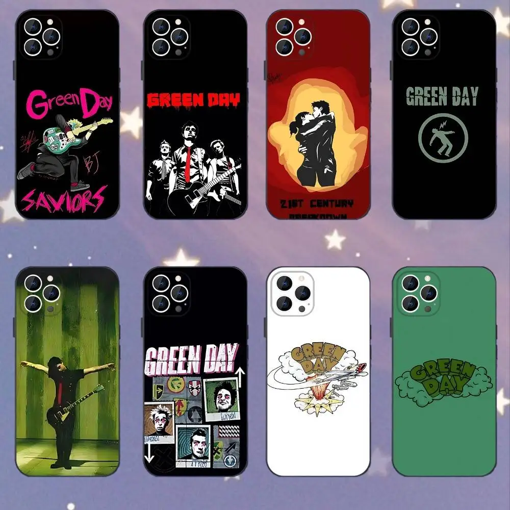 

G-Green Band Day Phone Case For iPhone 17,16,15,14,13,12,11,Pro,XS,Max,XR,Plus,E,SE4,Mini Black Soft Cover