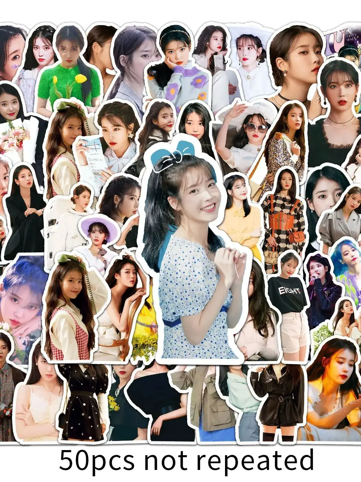 AliExpress FANLU 10/50PCS IU Stickers Singer Actor Graffiti Decals Cute Girl Decoration Fans Gift DIY Fridge Luggage Laptop Guitar Car Bike Toys