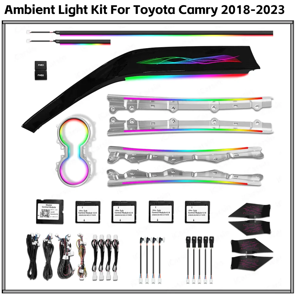 

Обновленное светодиодное освещение салона автомобиля Symphony для Toyota Camry 2018-2023, аксессуары для украшения атмосферной полосы