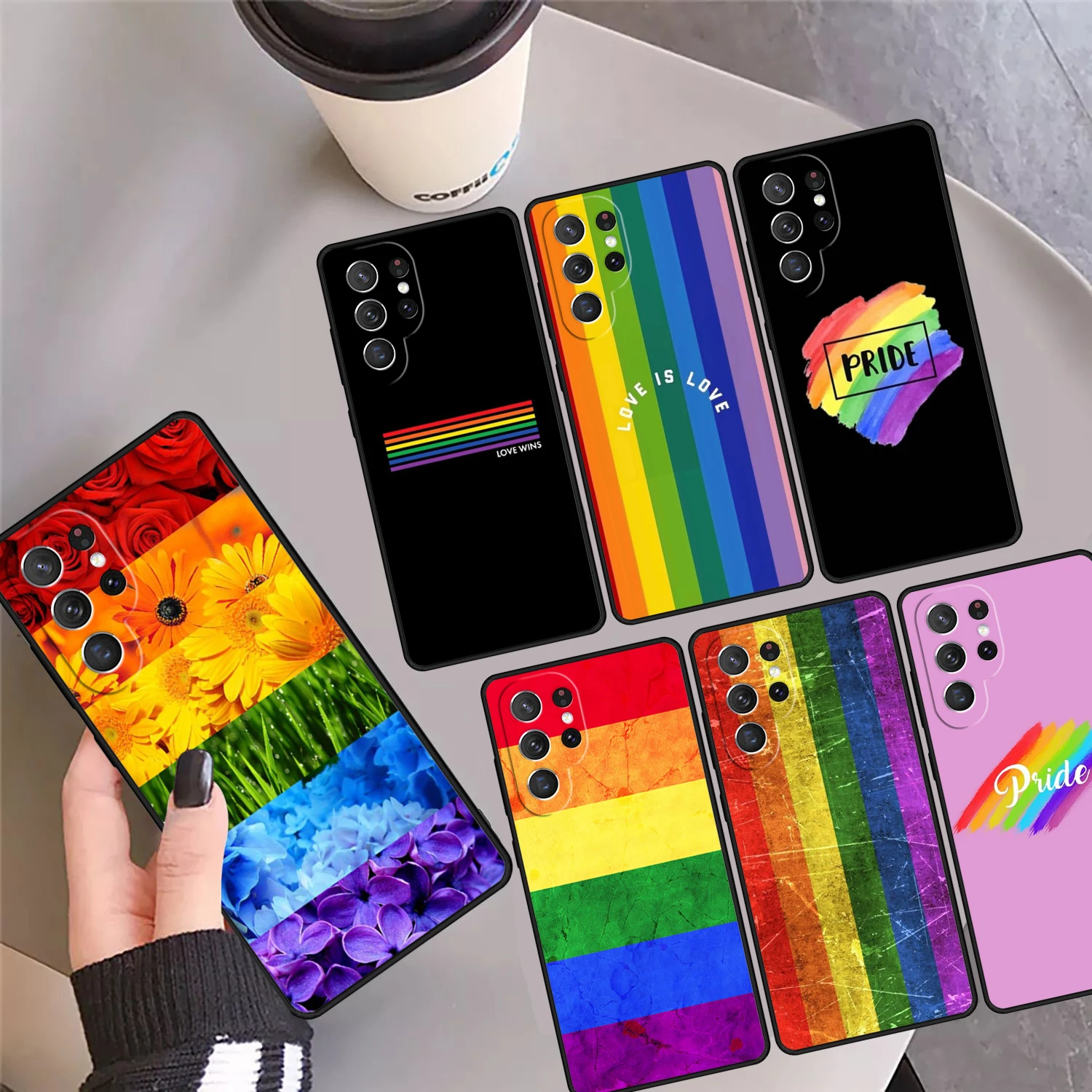 

LGBT Gay Pride Rainbow Phone Case Cover Coque For Samsung Galaxy S24 S25 Ultra S23 S22 Plus S21 FE S20 Note 10 20 Pro