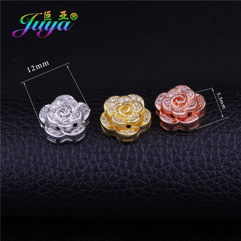 Juya Handmade Gold Silver Plated Decorative Copper Spacer Bars Charm Beads For DIY Needlework Beading Pearls Jewelry Making