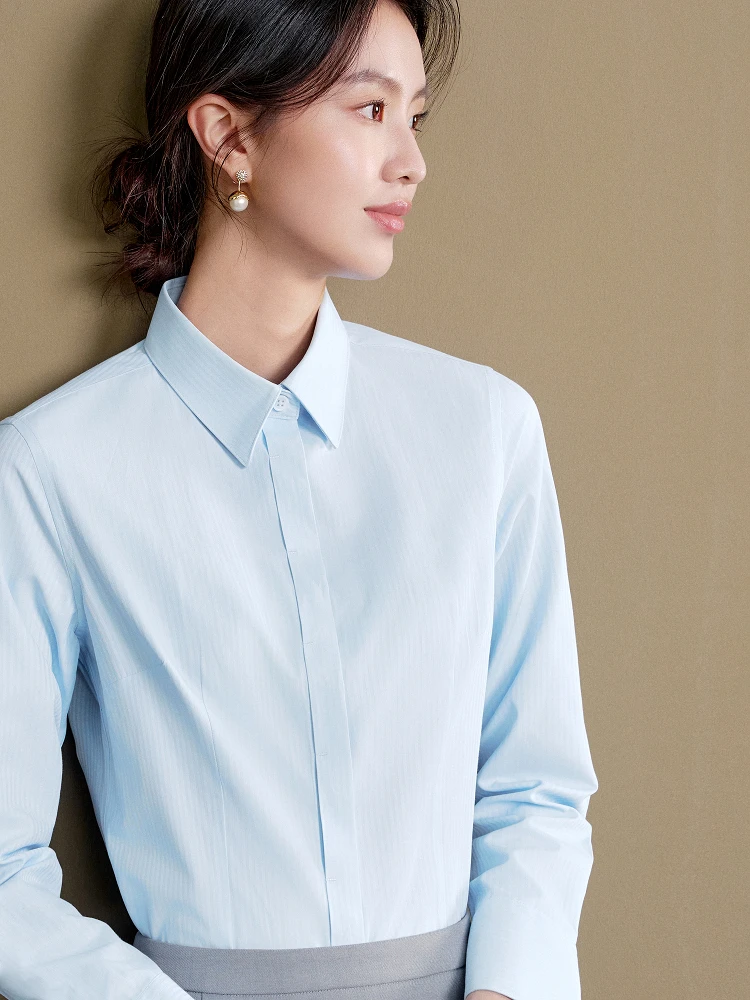 

OFFIY Profional женский приталенный хлопок irt Long Sve Interview белый формальный анти-легкий пояс с застежкой-молнией Busin irt