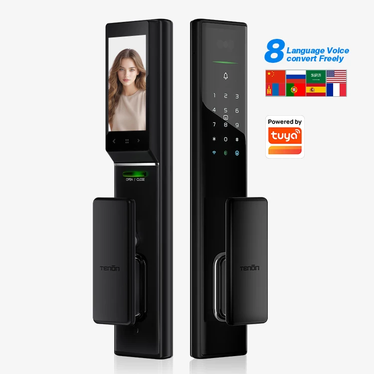 Smart Fingerprint Palm Vein Aluminum Wood Door  Push Pull Full Automatic Keyless Digital Password WiFi Connected