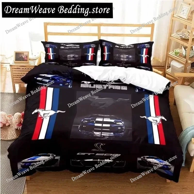 Mustang Car Bedding Set Duvet Cover 3d Bedding Fashion Design Decoration King Duvet Cover Set Double Bed Set Bedding SetsFQH