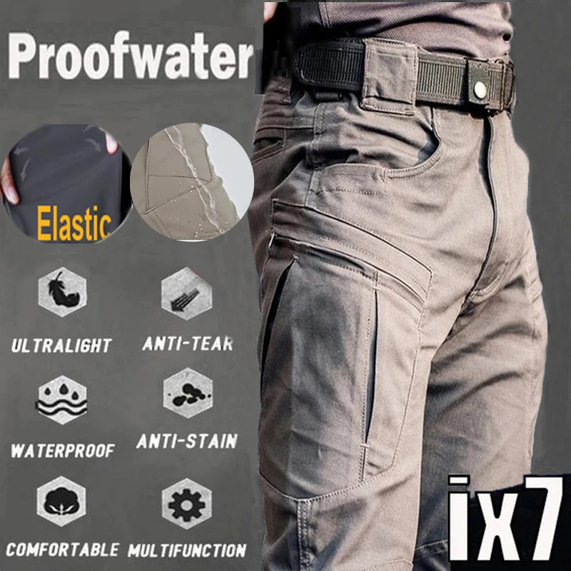 

2023 Men's Tactical Pants Hiking Cycling Sports Casual Pants Outdoor Waterproof Quick Dry Cargo Pants Men's Training Pants