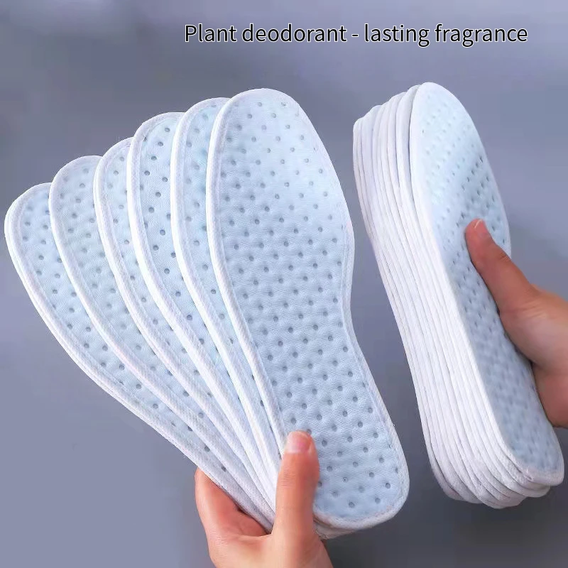 1Pair Bamboo Charcoal Antibacterial Shoes Insoles Plant Deodorant Running Sports Insole for Feet Thick Shock Absorbing Shoe Sole