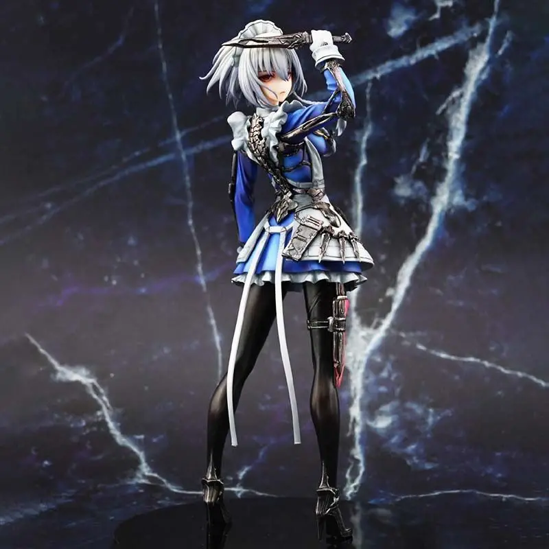 

Touhou Project Izayoi Sakuya Anime Figure Gk Model Short Hair Maid Knives Collectible Desktop Decoration For Adult Anime Fans