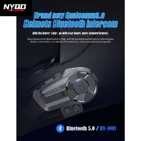 【Authentic】New Hysnox HY-1001  Motorcycle Intercom Helmet Bluetooth 5.0 Music Sharing Headset 800M 2 Riders Wireless Fu