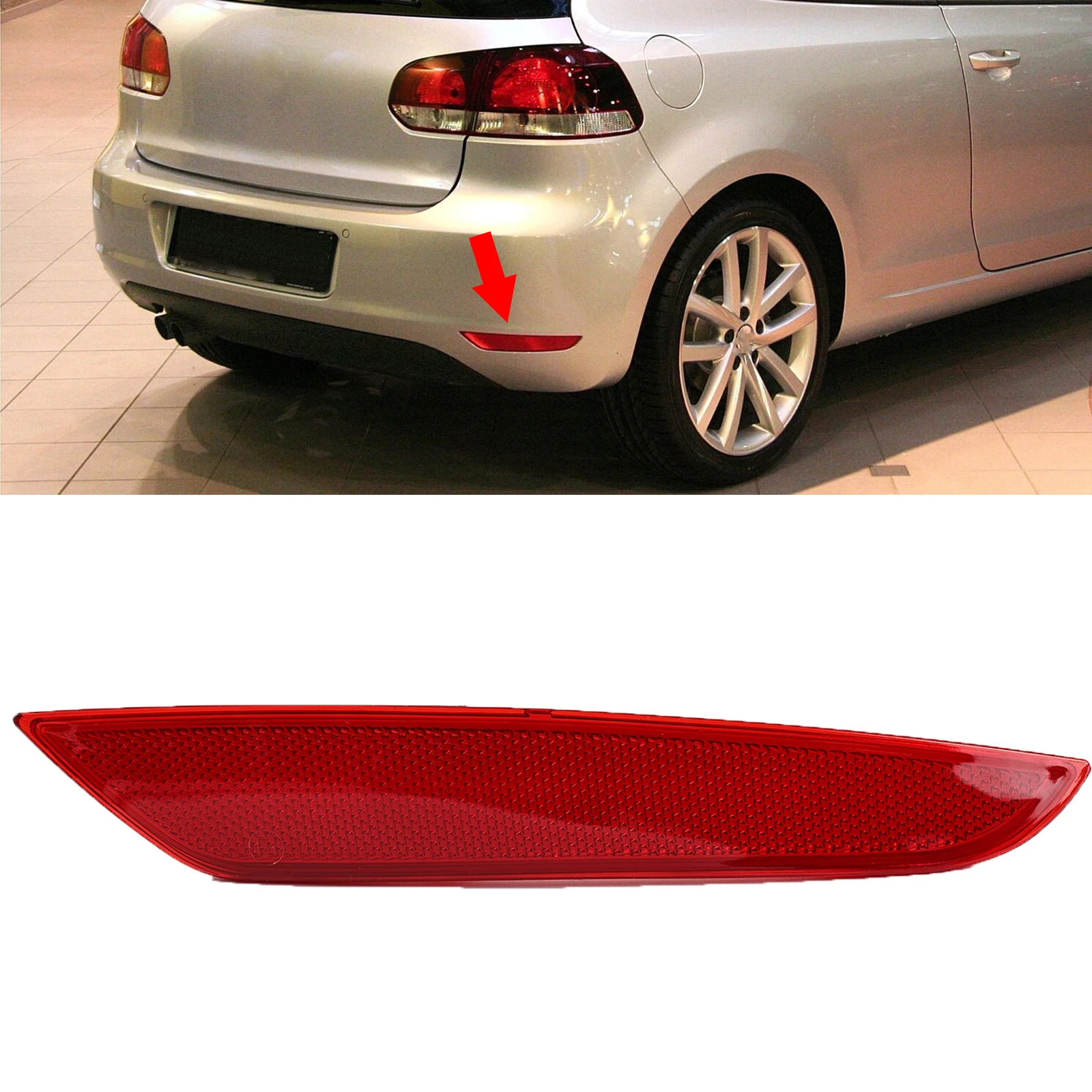 Rear Bumper Reflector Fog Lamp Tail Brake Light For VW Golf A6 MK6 2009 2010 2011 2012 2013 5K0945105A VW Accessories