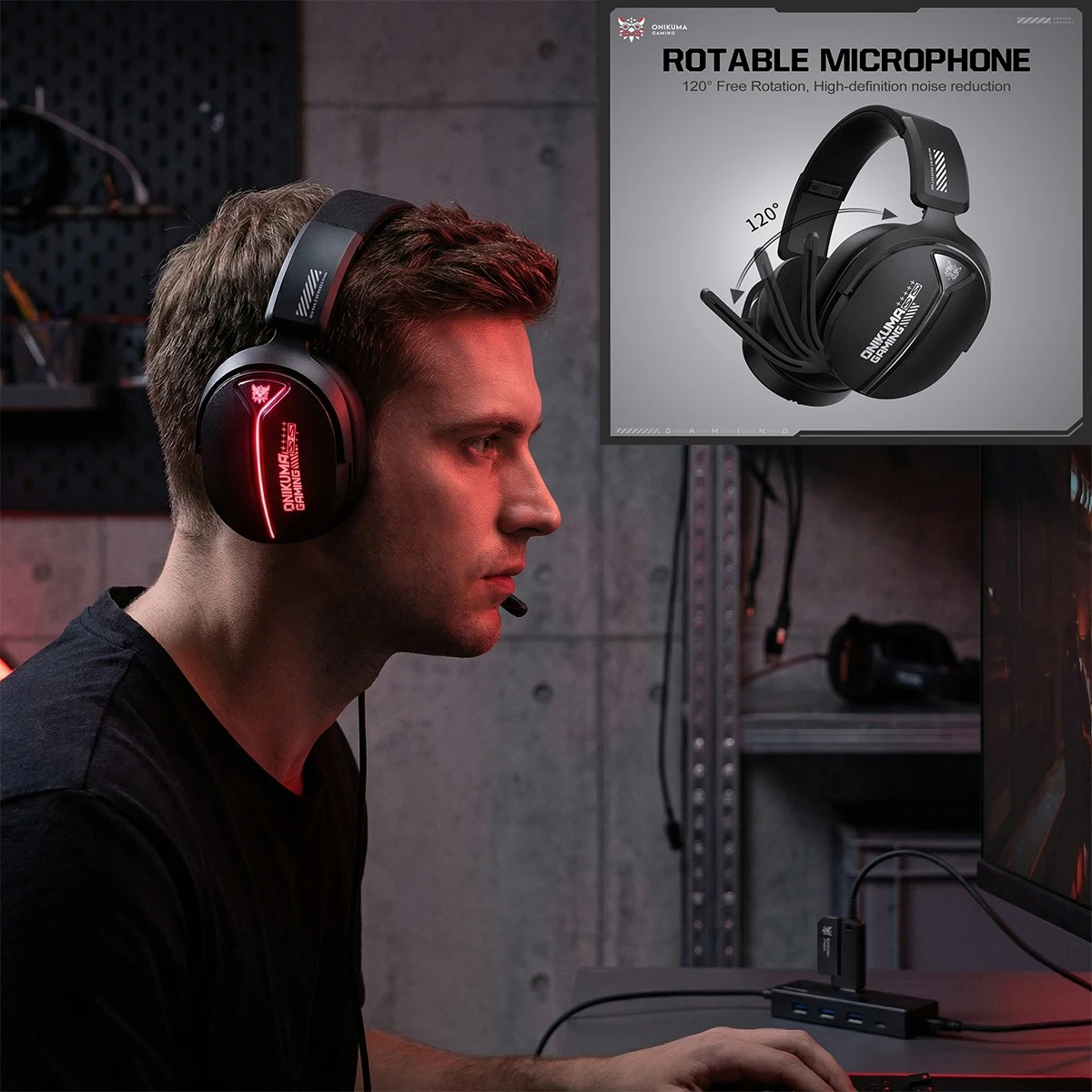 

Беспроводная Bluetooth-гарнитура ONIKUMA MicrophoneGT887 с ультрадолгим временем работы от аккумулятора, сверхнизкой задержкой, поворотным микрофоном и четырьмя режимами работы