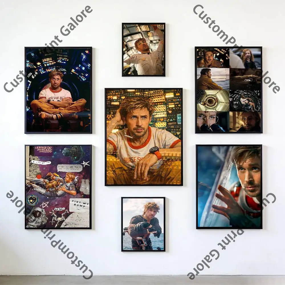 Ryan Gosling P-Project H-Hail M-Mary Vintage Retro Poster Sticker Classic Art Painting for Home Bedroom Cafe Office Wall Decor