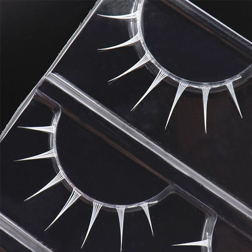 5 pares de pestañas postizas de Color blanco COS pestañas de hadas Cosplay extensión de pestañas de ojos cómicas ojos húmedos cosméticos de aspecto espectacular