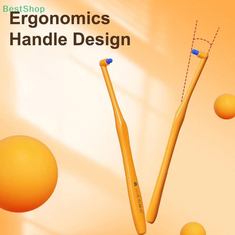 💕 فرشاة أسنان أحادية اللون لتصحيح تقويم الأسنان، ورأس مستدير صغير، وأسنان الحكمة وفرشاة بين الأسنان #3