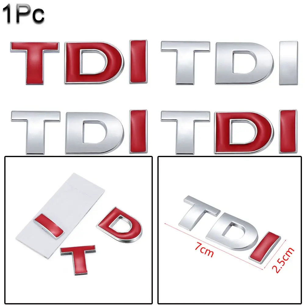 DIY TDI Car Styling Emblem Badge Car Sticker Trunk Lid  Vehicle Tailgate  3D Auto Decal