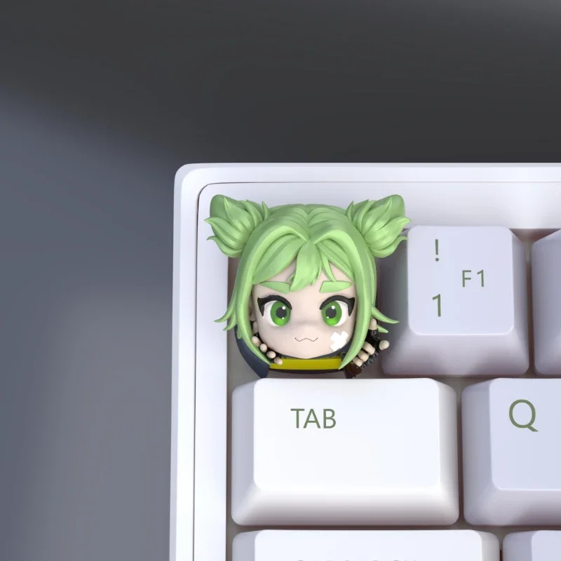 Imagem -02 - Artesanal Artesanal Keycaps Lol a Faísca de Zaun Zeri Personagem Gamer Personalizado Teclado Mecânico Acessórios para Jogos para pc Presentes