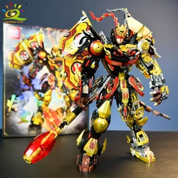 HUIQIBAO Black SunWuKong Warrior Mech Robot Building Blocks MOC Action Figure Brick Children City Construction Display Toys
