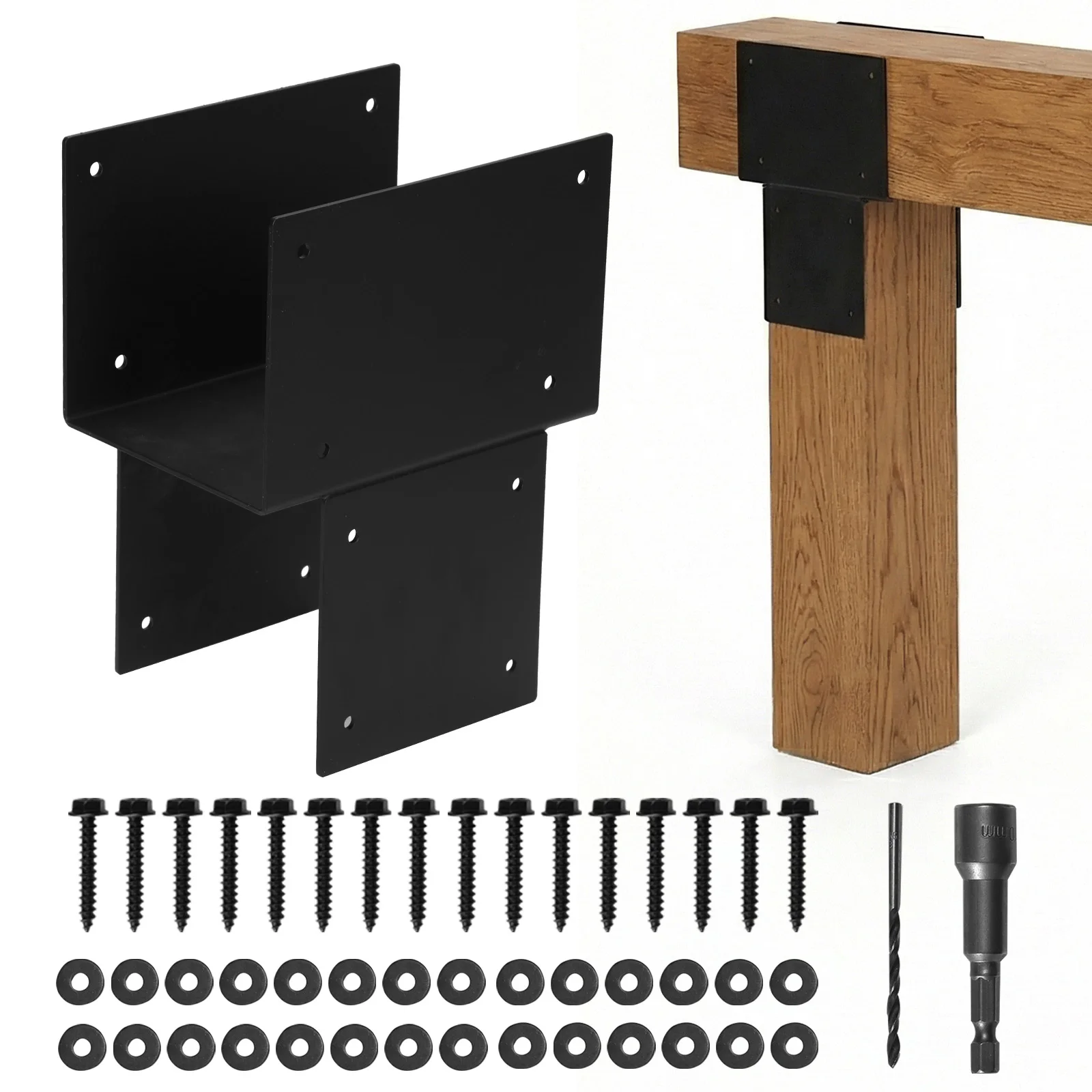 

Комплект из 2 кронштейнов для крепления столбов 6x6 (реальные 5.5x5.5 дюймов), оцинкованные стальные соединительные кронштейны для пергол из дерева