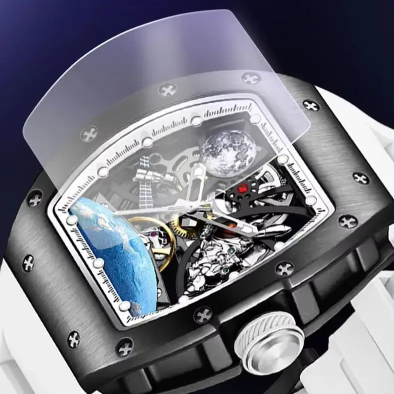 Premium TAKE THE CHANCE No.14 Automatic Mechanical Skeleton Watches Hollow Out Wristwatch Astronaut Summer Active Lifestyle