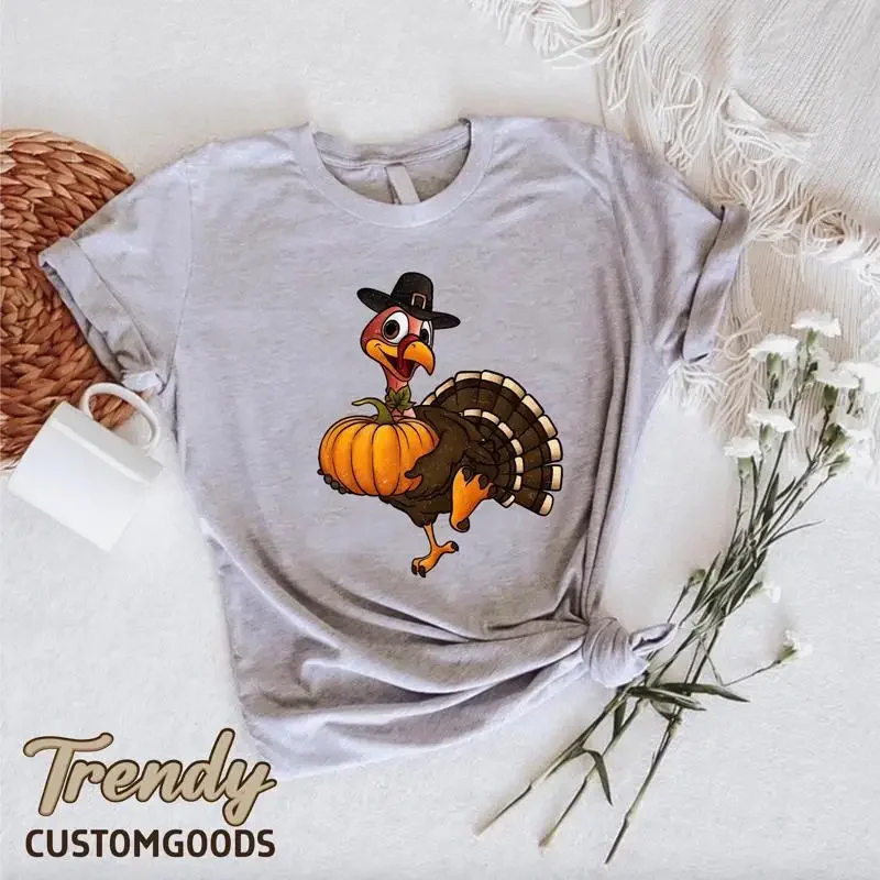 Western Turkey T Shirt Thanksgiving Thankful Funny Dinner Pumpkin
