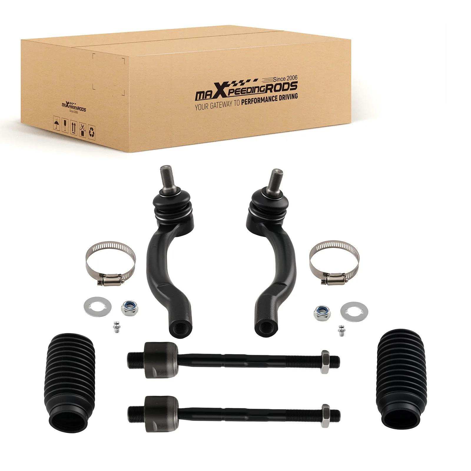 

6x Front Inner Outer Tie Rods Kit for 2003-2008 Honda Pilot 2001-2006 Acura MDX