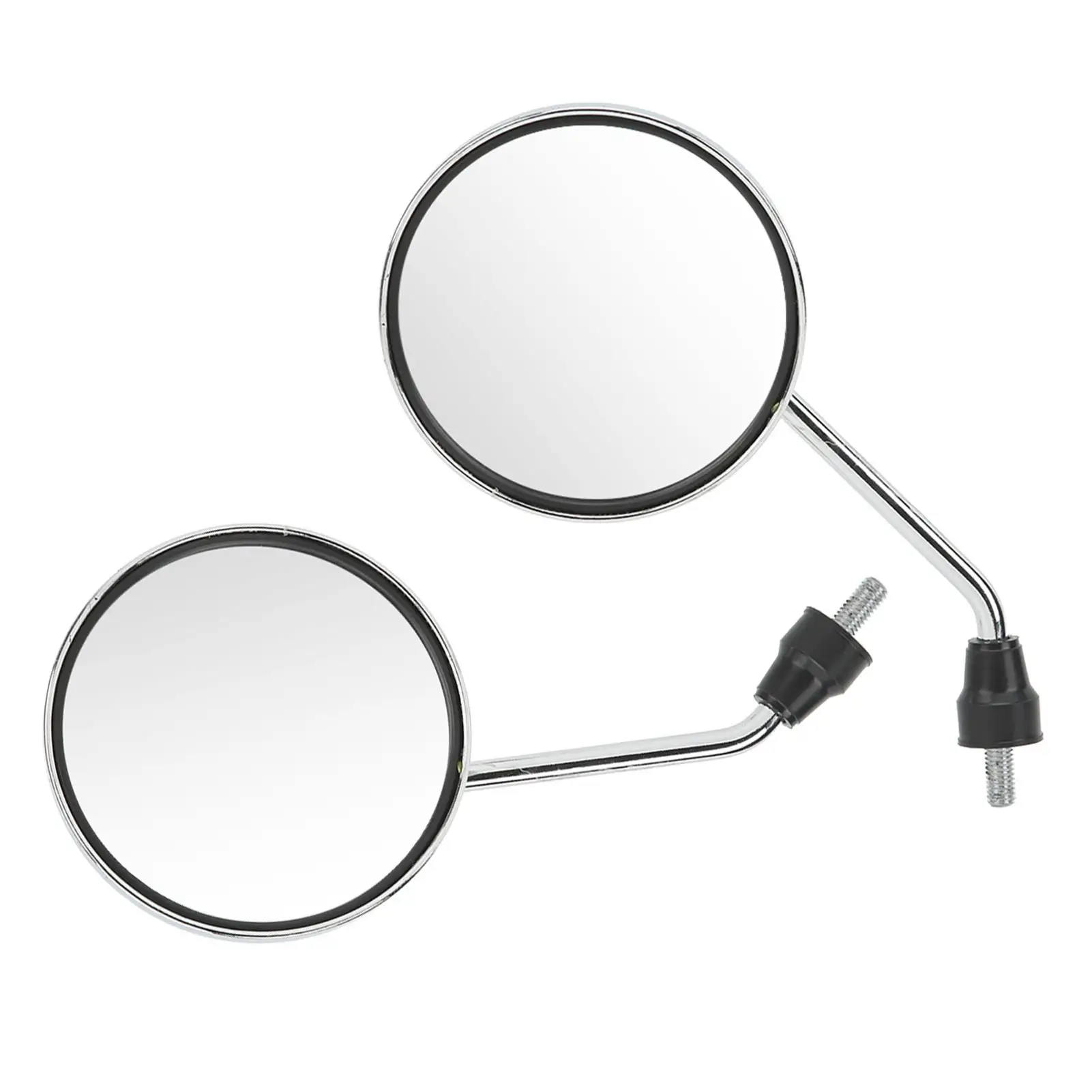 مرآة المقود 8 مم، مرآة الرؤية الخلفية للدراجة النارية مطلية بالكروم، زوج واحد من سبائك معدنية مقاومة للماء بزاوية قابلة للتعديل للشارع #4