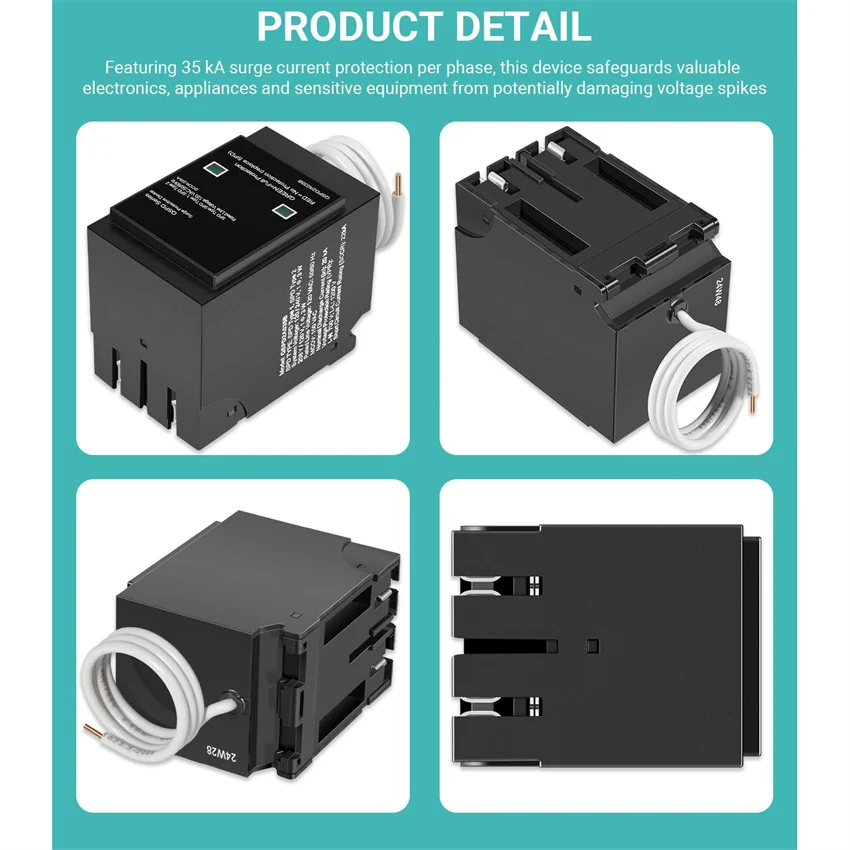 Ersatz Siemens QSPD2A035B 35kA Überspannungsschutzgerät für den Innenbereich, Überspannungsschutz für das ganze Haus, 2-polig, steckbar, 120/240V, mechanische Statusanzeige – Detail 2
