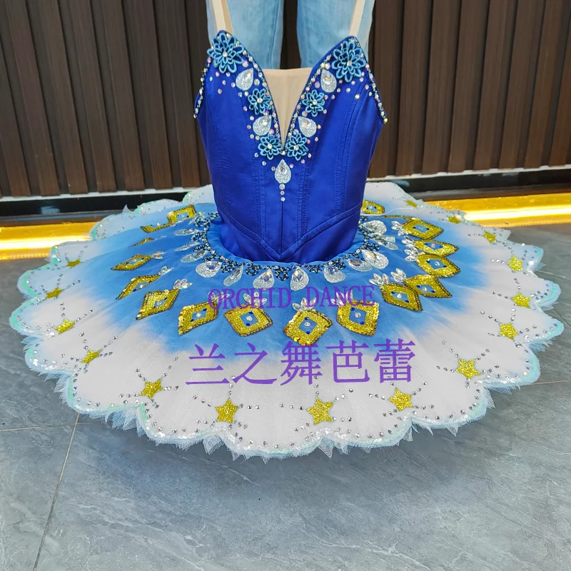 BT2507078 Tamaño personalizado profesional Color personalizado Niños Niñas Mujeres Adulto Trajes de tutú de ballet azul